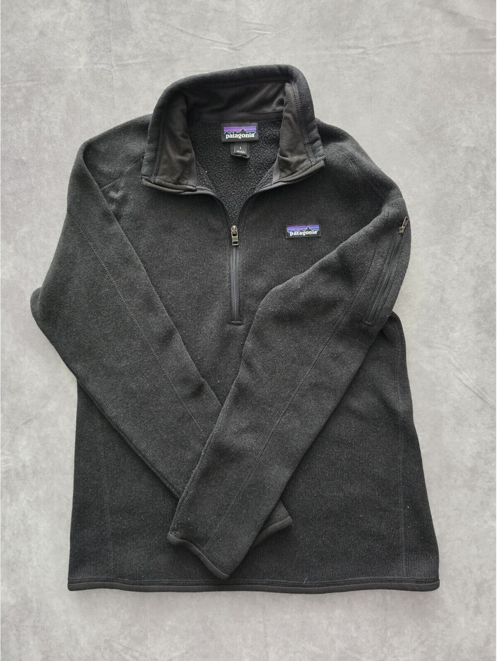 SKU0201 Patagonia Better Sweater 1/4 Zip Fleece Pullover Black Women's Large
